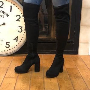 Size 8 thigh high black boots! Never worn!